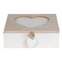 Clayre & Eef Storage Box 20x20x7 cm Brown Wood Heart