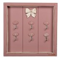 Clayre & Eef Key Cabinet 30x4x30 cm Pink MDF Metal