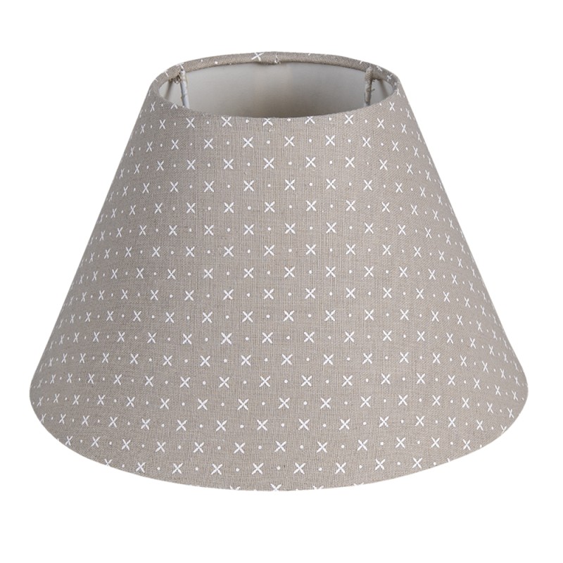 Clayre & Eef Lampshade Ø 25x16 cm Grey Textile Round Dots