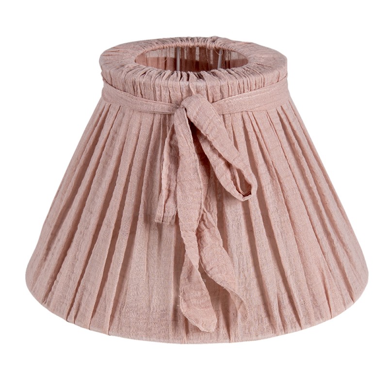 Clayre & Eef Lampenschirm Ø 33x21 cm Rosa Textil auf Kunststoff