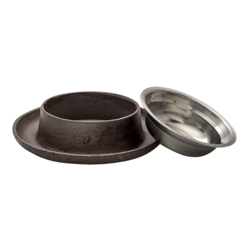 Clayre & Eef Dog Bowl Ø 22x5 cm Brown Iron Round