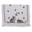 Clayre & Eef Guest Towel 40x66 cm White Brown Cotton Cats