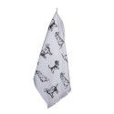 Clayre & Eef Guest Towel 40x66 cm White Grey Cotton Rectangle Dogs