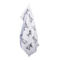 Clayre & Eef Guest Towel 40x66 cm White Grey Cotton Rectangle Dogs
