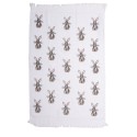 Clayre & Eef Guest Towel 40x66 cm White Brown Cotton Rabbit