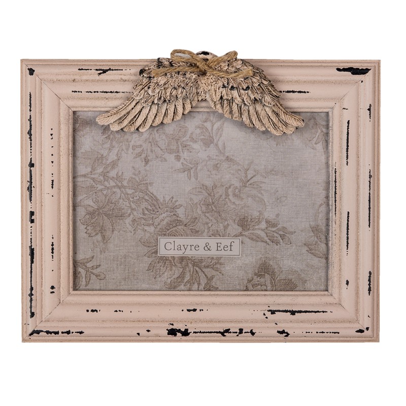 Clayre & Eef Photo Frame 13x18 cm Pink MDF Rectangle Wings