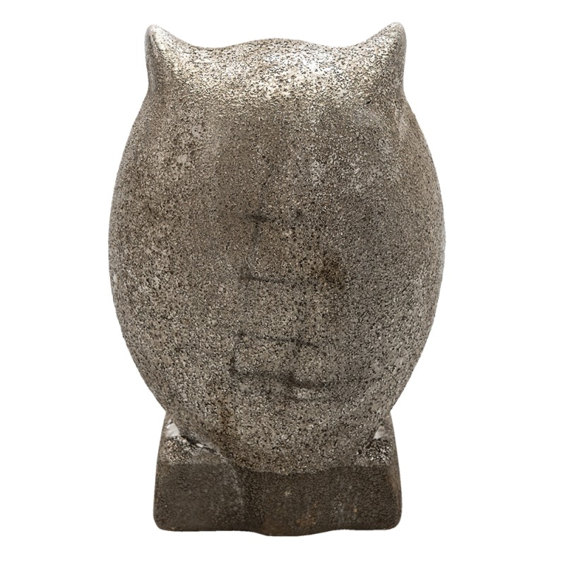 Clayre & Eef Statuetta Gufo 23 cm Grigio Ceramica