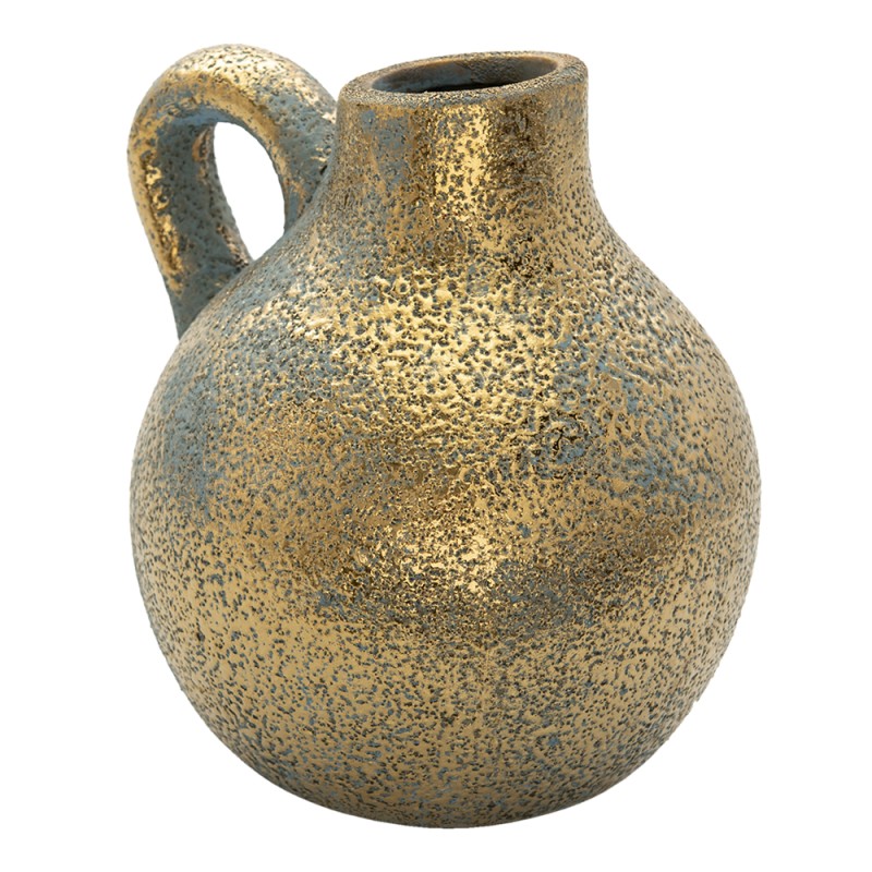 Clayre & Eef Vaso  19x17x20 cm Color oro Ceramica