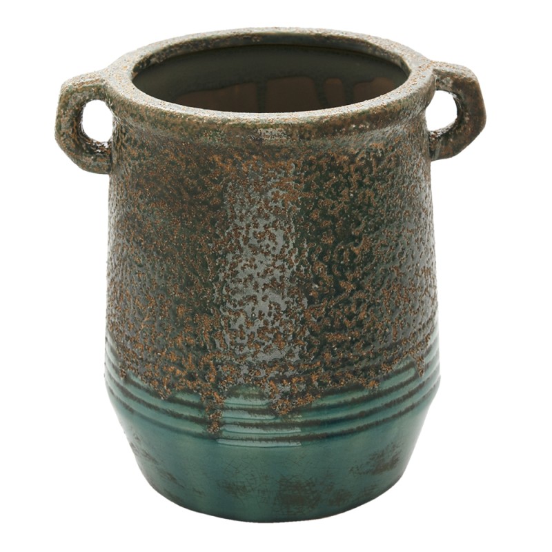 Clayre & Eef Vase Ø 16x19 cm Green Ceramic Round