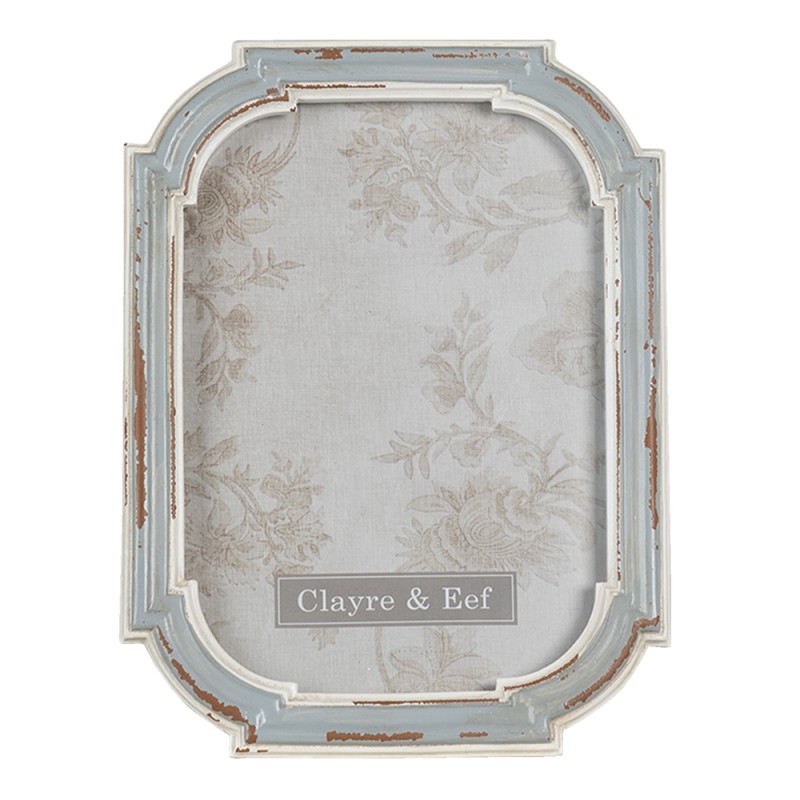 Clayre & Eef Bilderrahmen 13x18 cm Grau Blau Kunststoff Rechteck