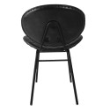 Clayre & Eef Chaise de salle à manger 51x57x78 cm Noir Cuir