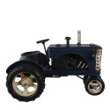 Clayre & Eef Decoratie Miniatuur Tractor 25x15x18 cm Blauw Ijzer