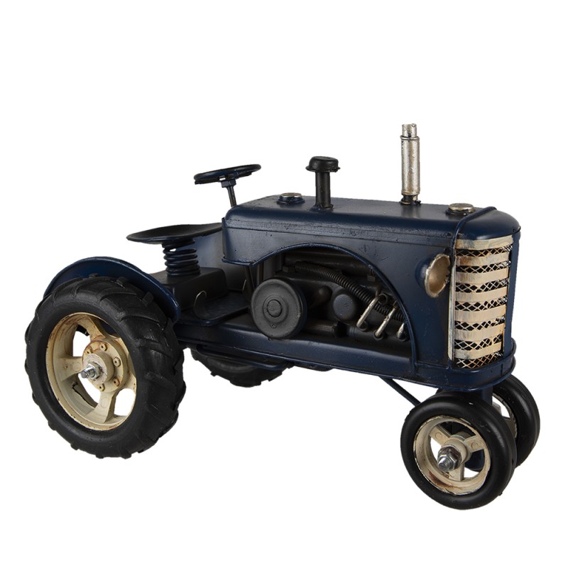 Clayre & Eef Decoratie Miniatuur Tractor 25x15x18 cm Blauw Ijzer
