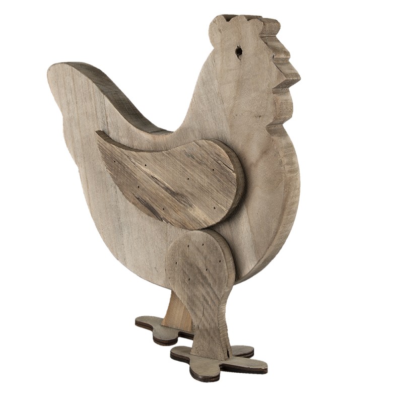 Clayre & Eef Figurine Chicken 31x16x35 cm Brown Wood