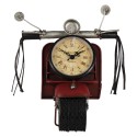 Clayre & Eef Table Clock Scooter 19x12x25 cm Red Iron