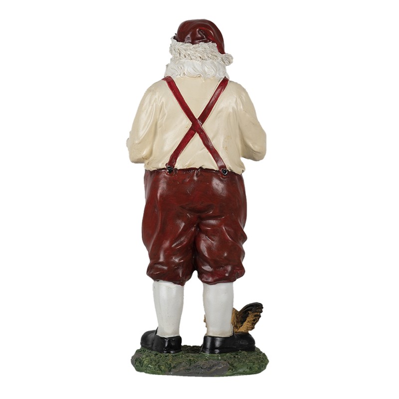 Clayre & Eef Statuetta Babbo Natale  27 cm Rosso Beige  Poliresina