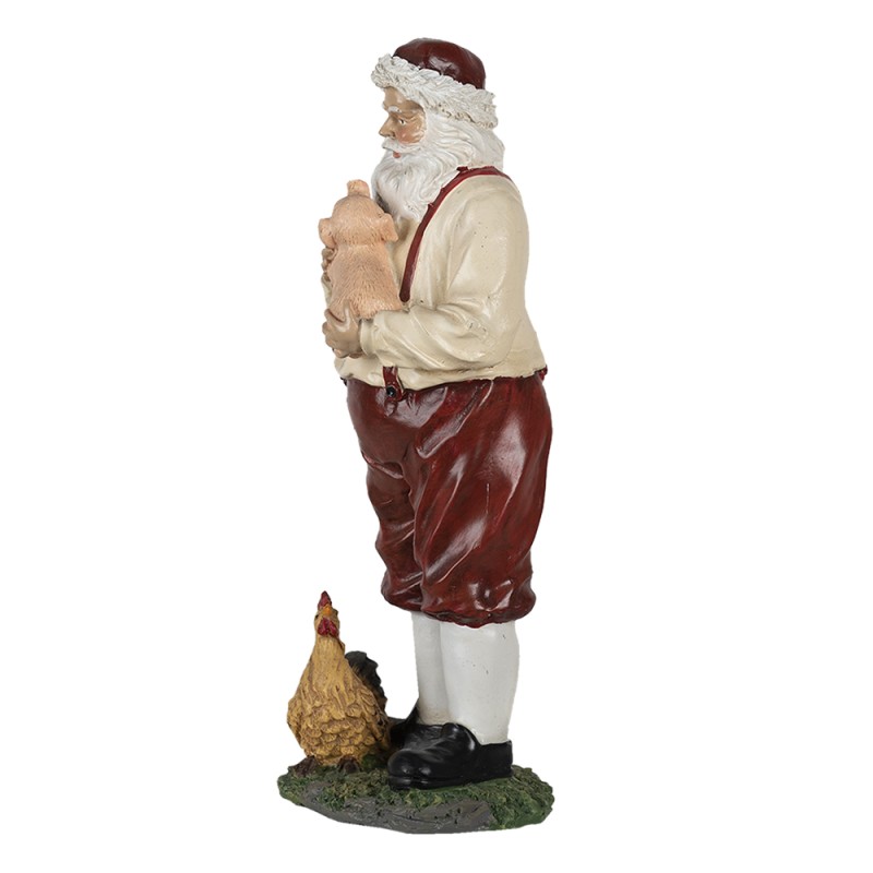 Clayre & Eef Figur Weihnachtsmann 27 cm Rot Beige Polyresin