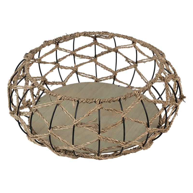 Clayre & Eef Storage Basket Ø 39x15 cm Brown Rattan Round