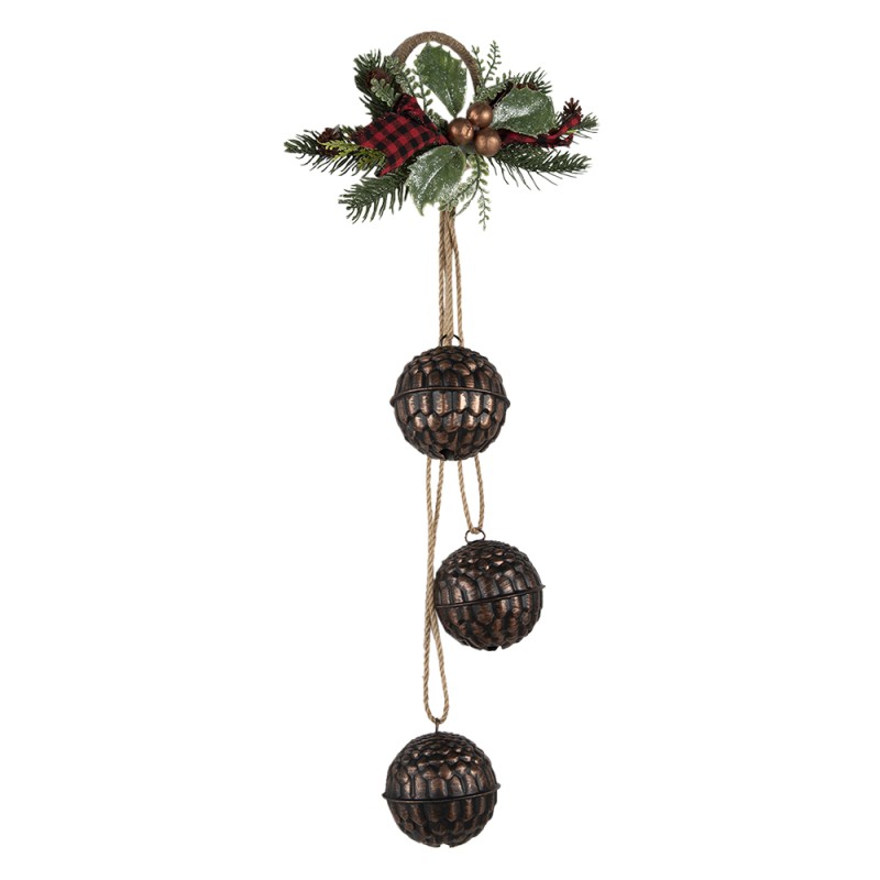 Clayre & Eef Christmas Ornament 22x8x60 cm Brown Red Iron Plastic