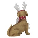 Clayre & Eef Christmas Figurines Dog 19x9x21 cm Brown Polyresin Merry Woofmas