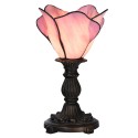 LumiLamp Tiffany Tischlampe Ø 20x30 cm Rosa Glas Blume