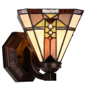 LumiLamp Lampada da parete Tiffany 25x20 cm Beige Marrone  Vetro Plastica