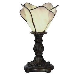 LumiLamp Lampe de table Tiffany Ø 20*30 cm E14 / max 25 W Crème Verre