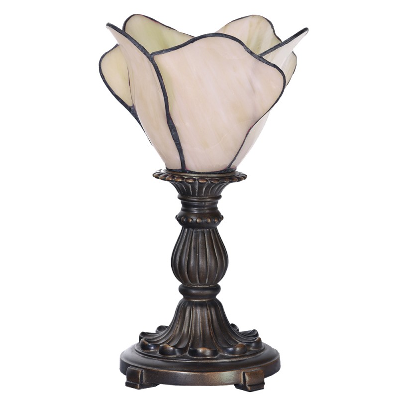 2LumiLamp Lampe de table Tiffany Ø 20*30 cm E14 / max 25 W Crème Verre