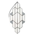 LumiLamp Tiffany Glass Panel 23x50 cm White Grey Glass