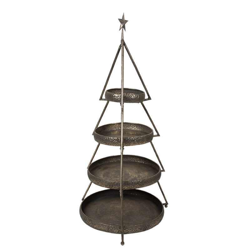 Clayre & Eef Etagere Christmas Tree 102 cm Copper colored Iron Round