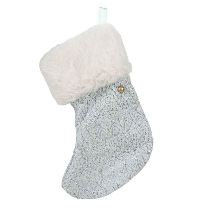Clayre & Eef Christmas Stocking 17 cm Blue Synthetic