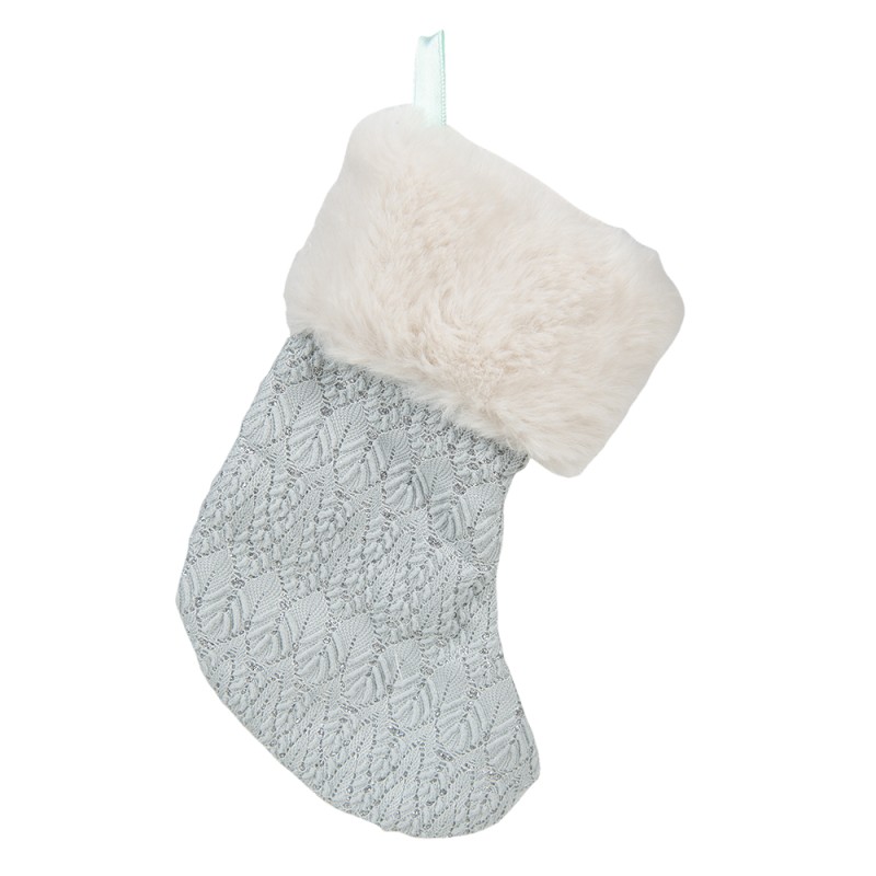 Clayre & Eef Christmas Stocking 17 cm Blue Synthetic