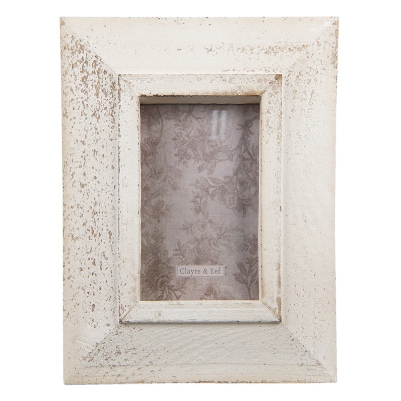 Clayre & Eef Cornice per foto 10x15 cm Bianco Legno  Rettangolo