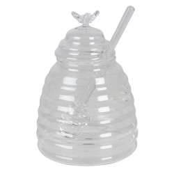 Clayre & Eef Honey Pot with Spoon 450 ml Glass