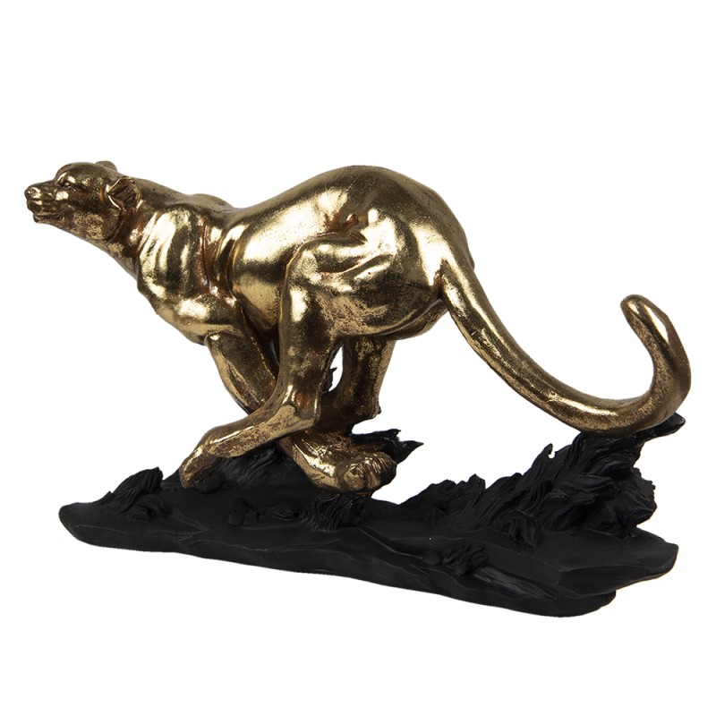 Clayre & Eef Figurine Leopard 39x13x24 cm Gold colored Polyresin