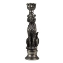 Clayre & Eef Candle holder Tiger 8x7x25 cm Silver colored Plastic