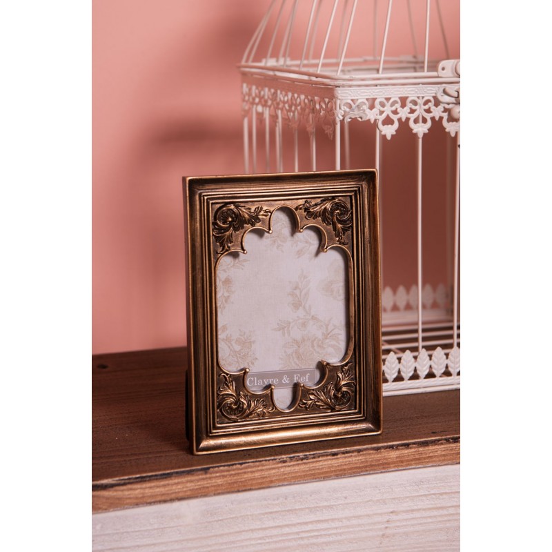 2Clayre & Eef Photo Frame 10x15 cm Gold colored Plastic