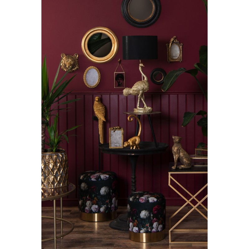Clayre & Eef Bilderrahmen 10x15 cm Goldfarbig Kunststoff Oval Papagei