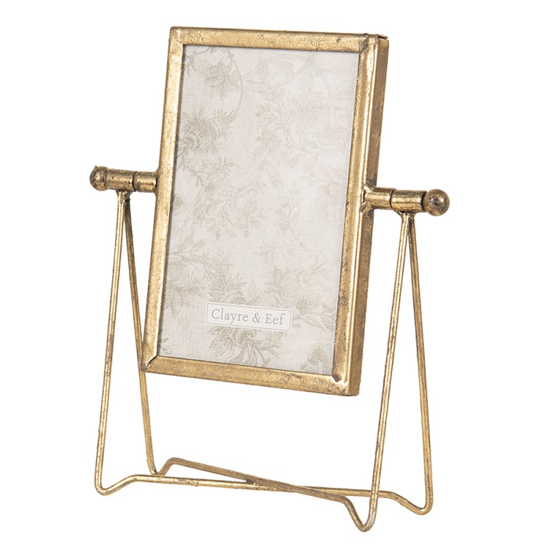 Clayre & Eef Photo Frame 10x15 cm Gold colored Metal Rectangle