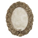 Clayre & Eef Photo Frame 13x18 cm Gold colored Plastic Oval Peacock