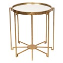 2Clayre & Eef Side Table Ø 53x54 cm Golden color Metal Glass