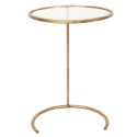 2Clayre & Eef Side Table Ø 38x56 cm Golden color Metal Glass