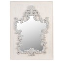 2Clayre & Eef Specchio da Parete 52S105 94*10*129 cm Bianco Legno  Rettangolare Riccioli Specchio Grande  Specchio Parete