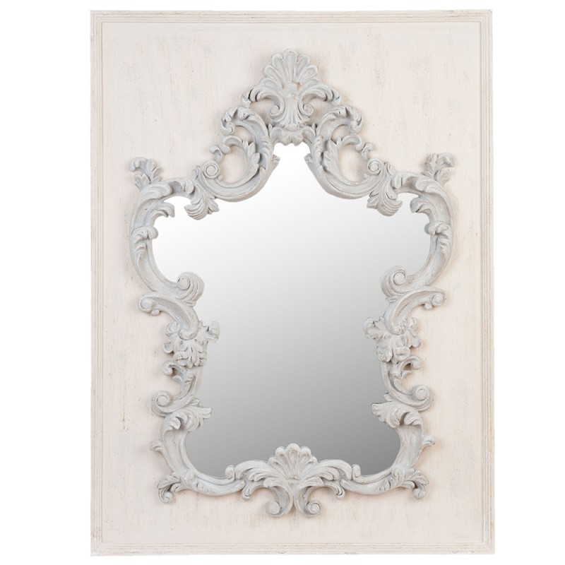 Clayre & Eef Mirror 94x129 cm White Wood Rectangle