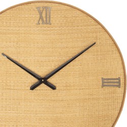 Clayre & Eef Clock 5KL0156 Ø 80 cm Golden color Wood Metal Round