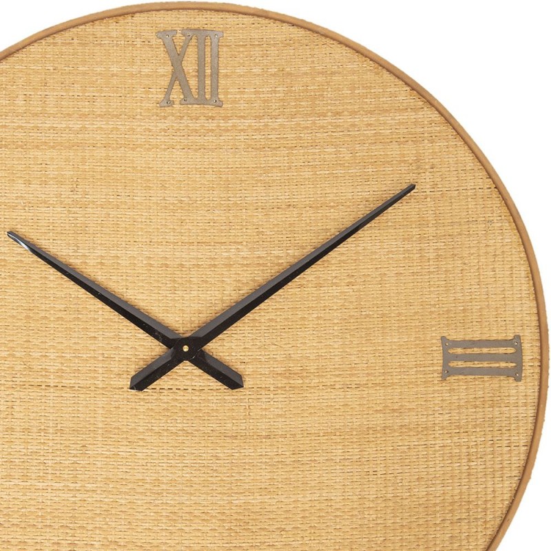 2Clayre & Eef Clock 5KL0156 Ø 80 cm Golden color Wood Metal Round