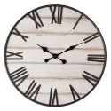 Clayre & Eef Wall Clock Ø 70 cm Brown Wood Metal Round