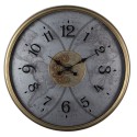 Clayre & Eef Wall Clock Ø 80 cm Gold colored MDF Metal Round