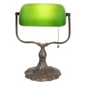 LumiLamp Lampada da scrivania Lampada da banchiere 27x20x36 cm Verde Marrone Metallo Vetro