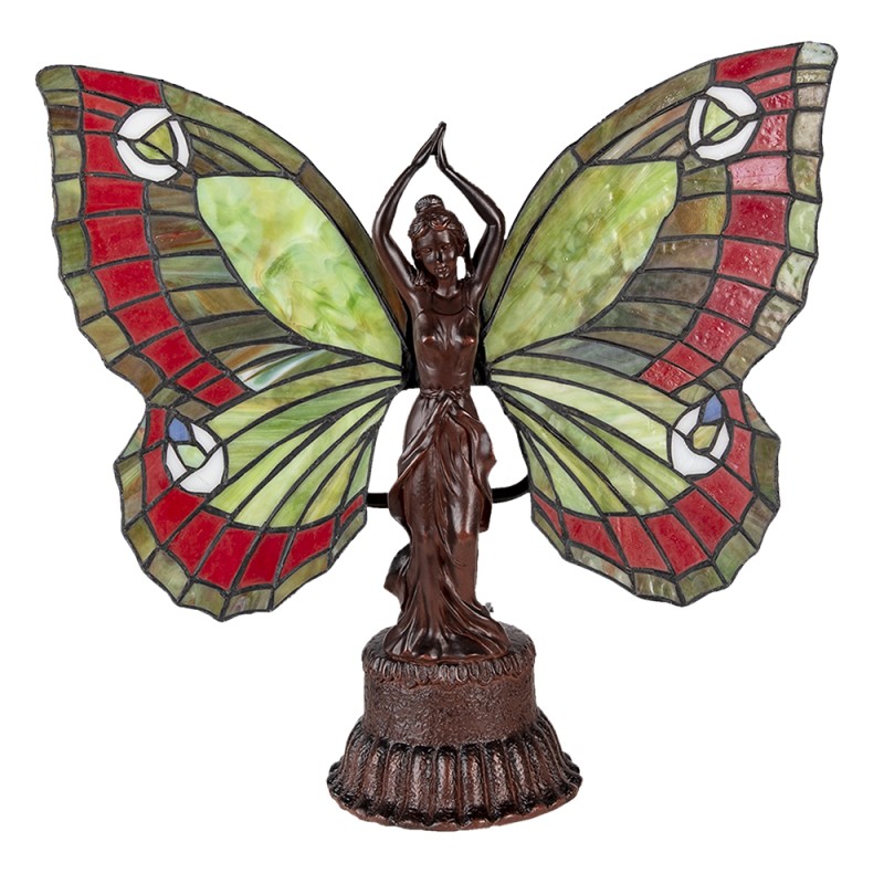LumiLamp Table Lamp Tiffany Butterfly 41x20x41 cm Red Glass